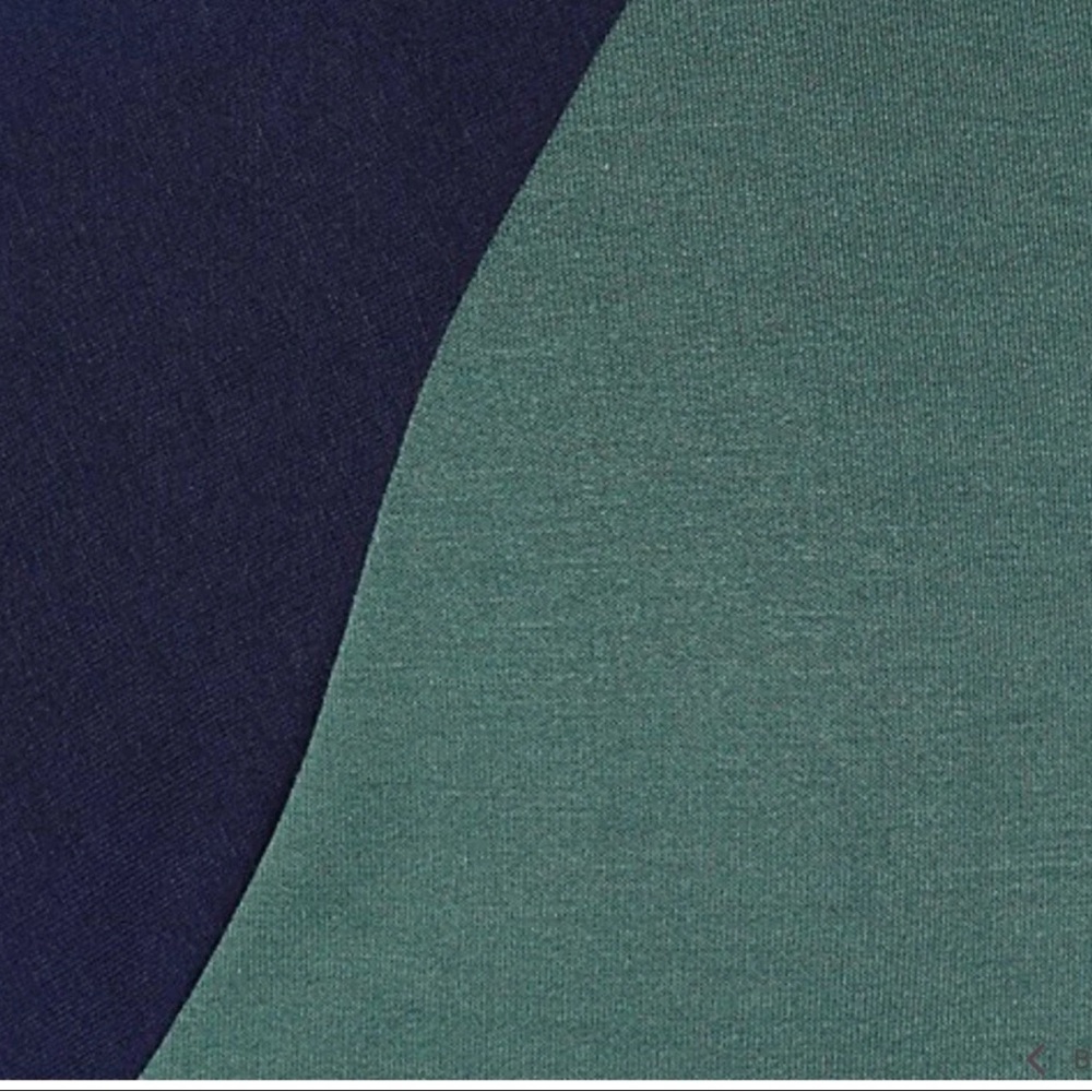 Belle by Kim Gravel Luxe French Terry Contrast Balloon Sleeve Peacock/Twlt Navy - Picture 4 of 11
